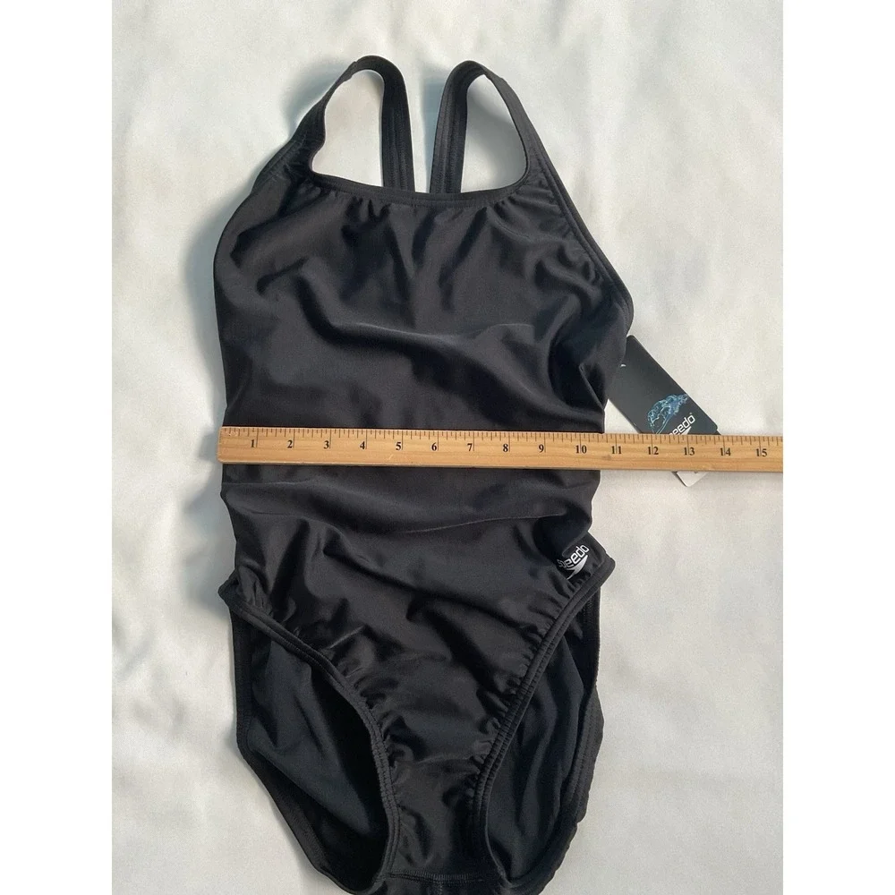 Speedo Swimsuit Womens Black One Piece Pro lt Super Pro Sports Competition 10-36